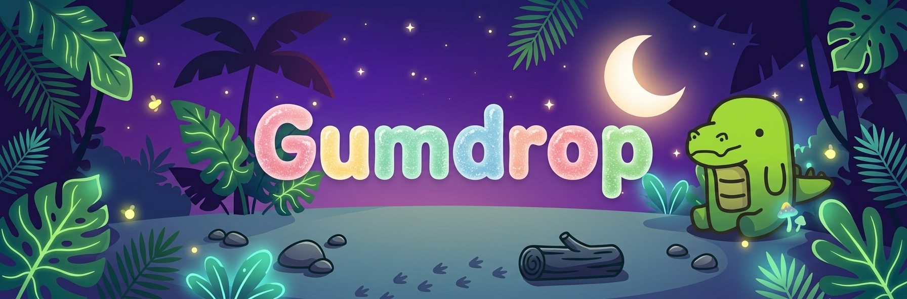 Gumdrop in the night jungle